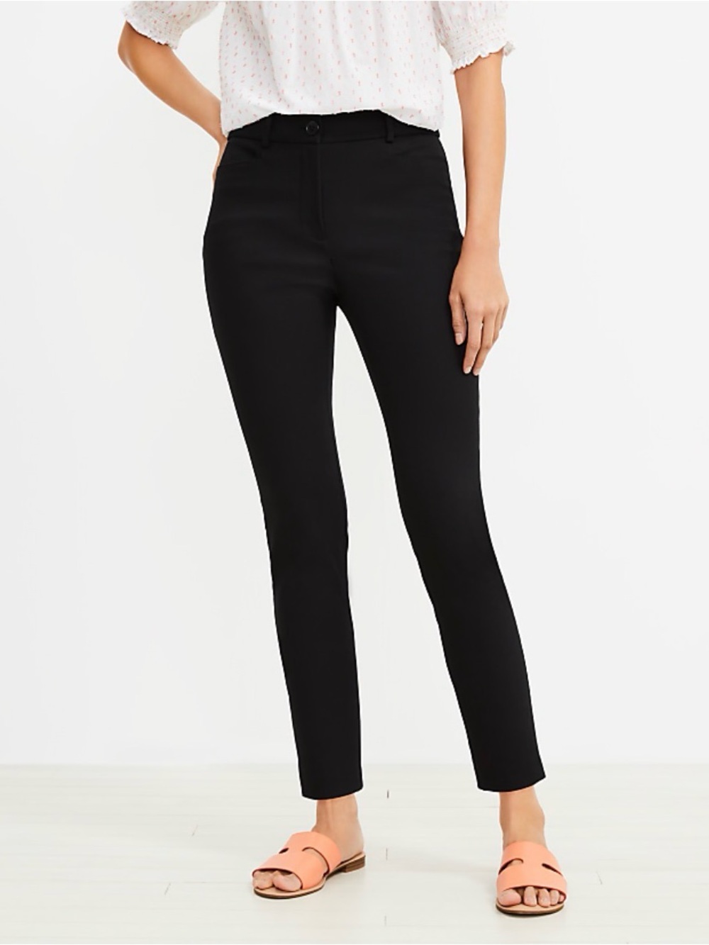 LOFT Sutton Skinny Pants - Black